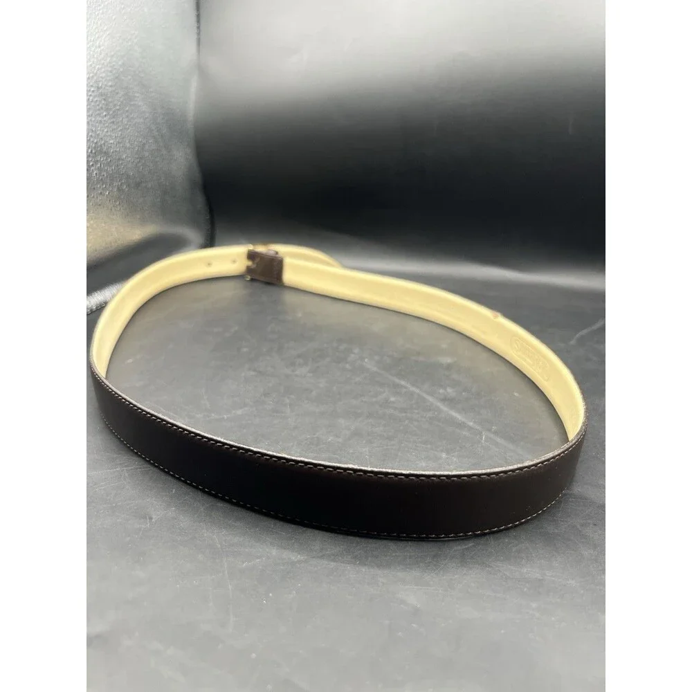 Savile Row Men’s Brown Leather Belt Brass Buckle Full Grain Cowhide 42”